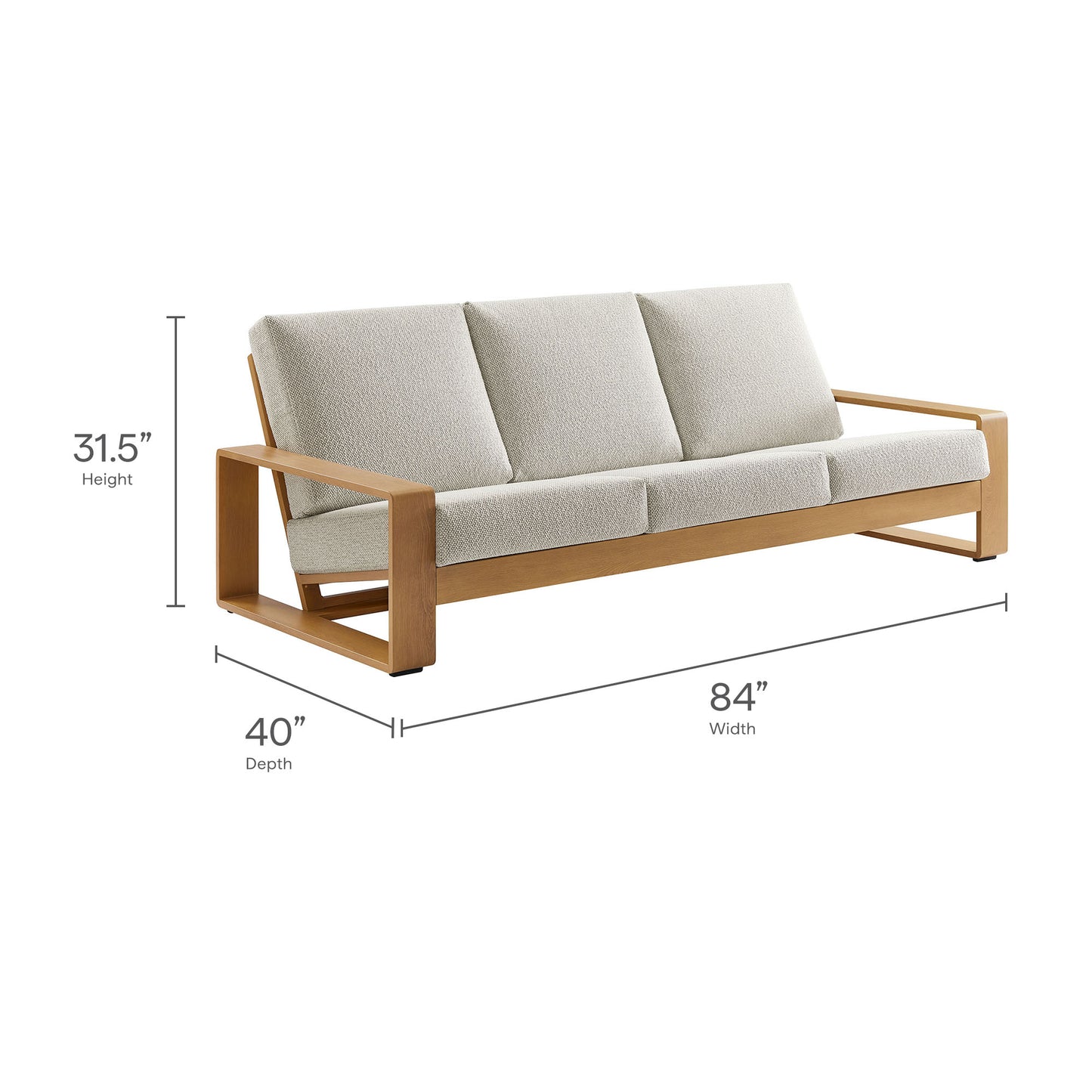 Lirienne Outdoor Patio Aluminum Faux Wood Sofa by Modway EEI-7298 Modern