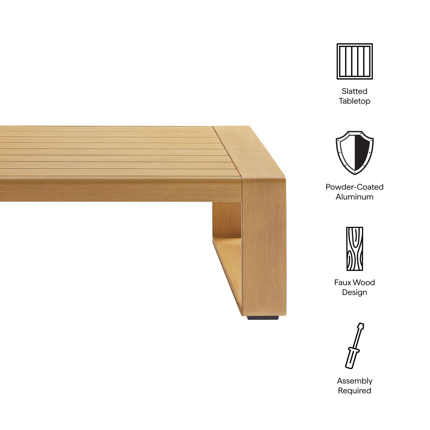 Lirienne Outdoor Patio Aluminum Coffee Table by Modway — Stylish Outdoor Centerpiece