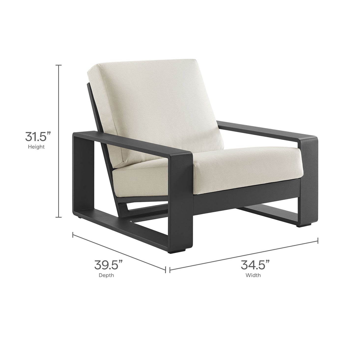 Lirienne Outdoor Patio Aluminum Armchair by Modway - EEI-7300 Collection Outdoor Seating