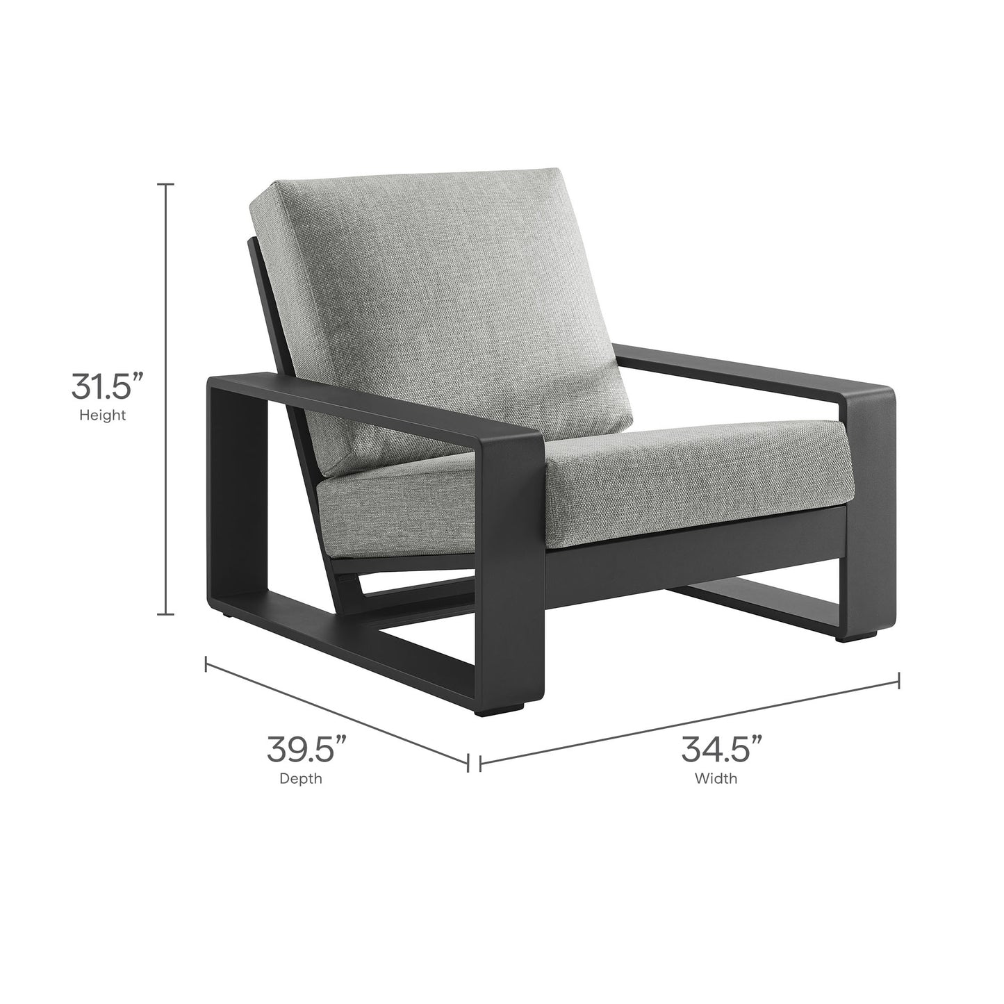 Lirienne Outdoor Patio Aluminum Armchair by Modway - EEI-7300 Collection Outdoor Seating