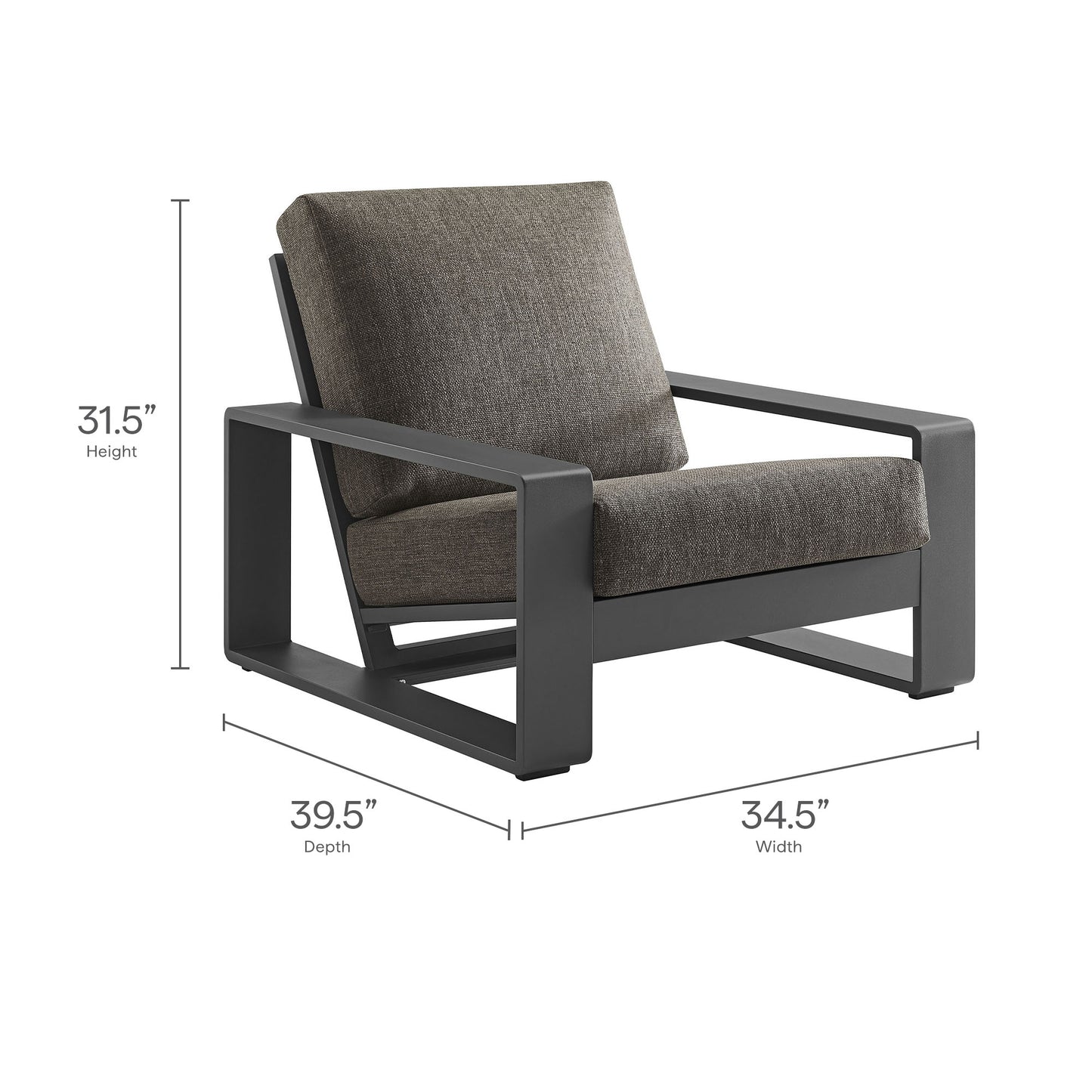 Lirienne Outdoor Patio Aluminum Armchair by Modway - EEI-7300 Collection Outdoor Seating