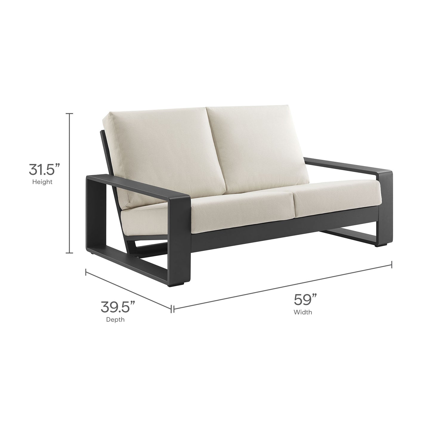 Lirienne Outdoor Patio Aluminum Loveseat Collection