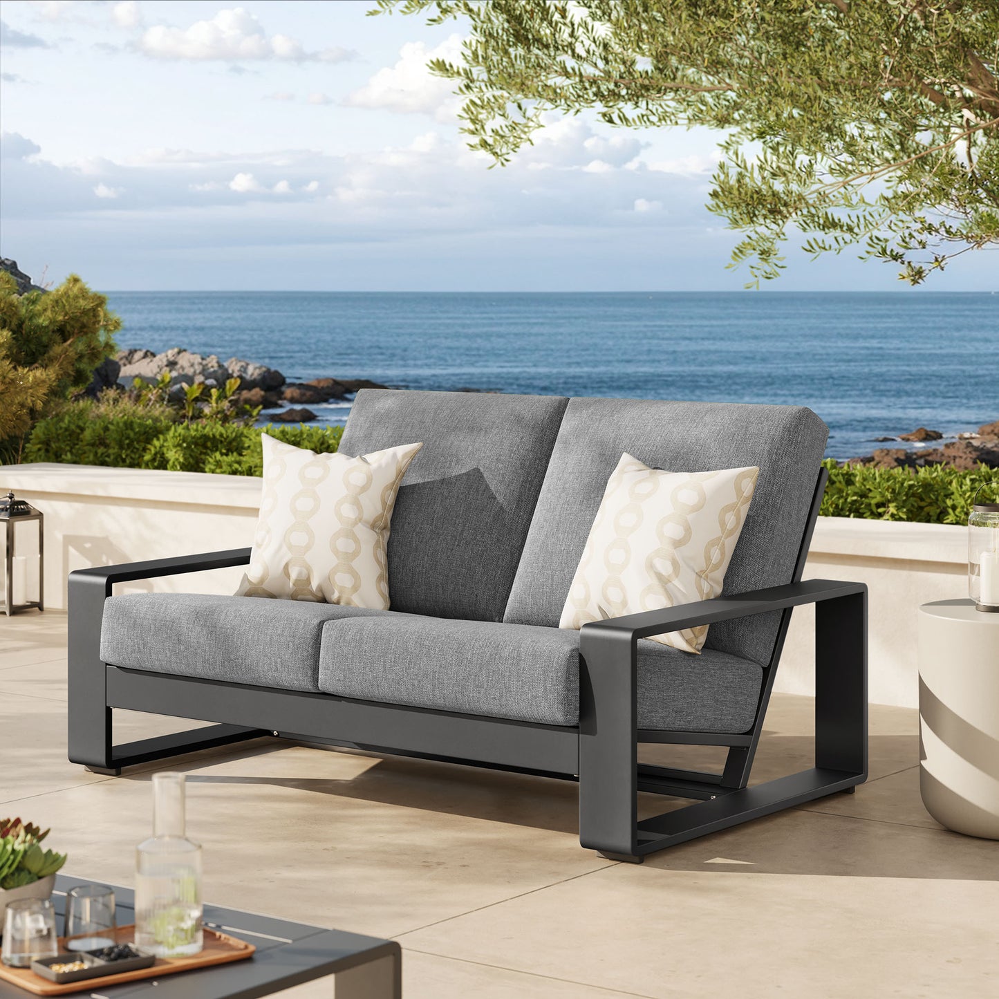 Lirienne Outdoor Patio Aluminum Loveseat Collection