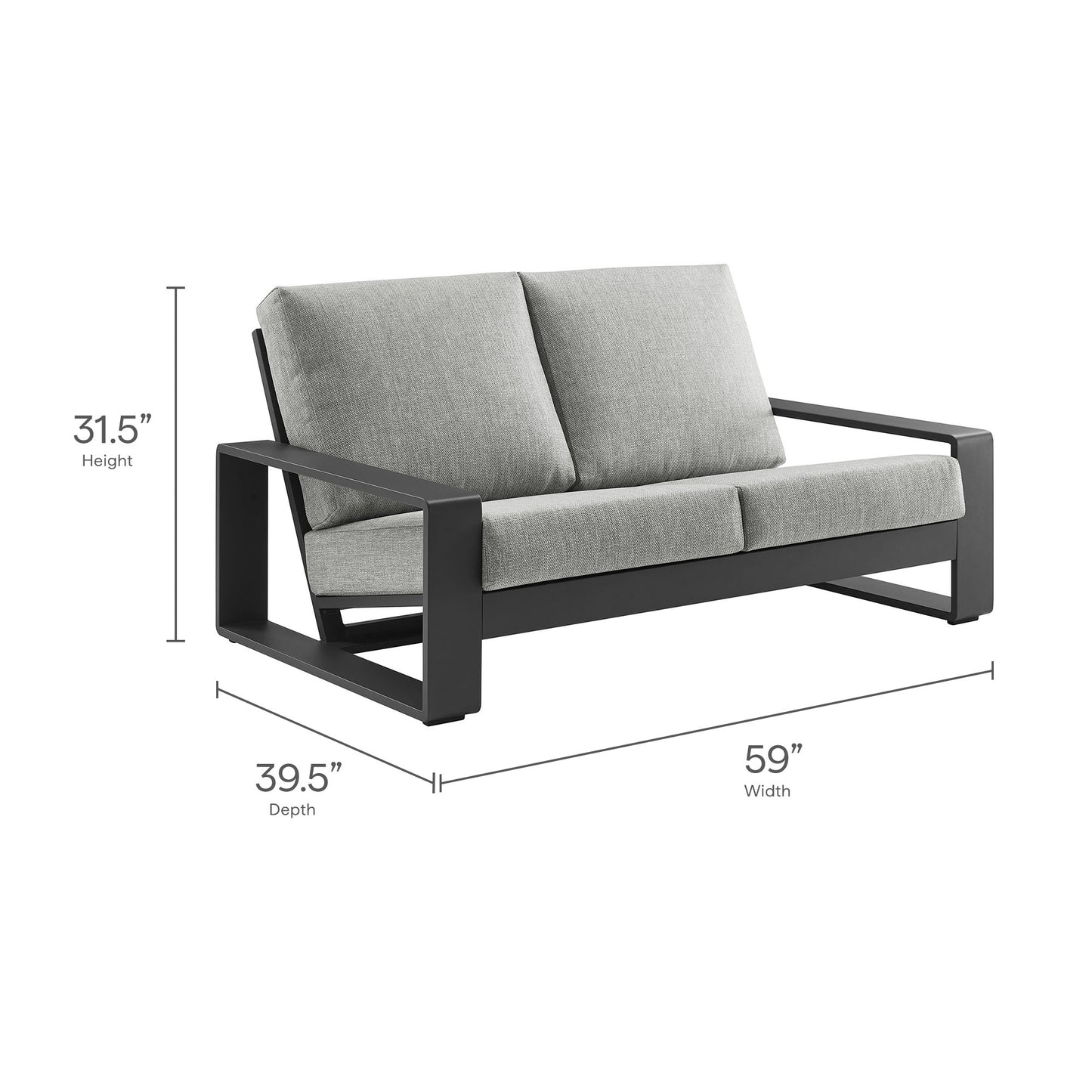 Lirienne Outdoor Patio Aluminum Loveseat Collection