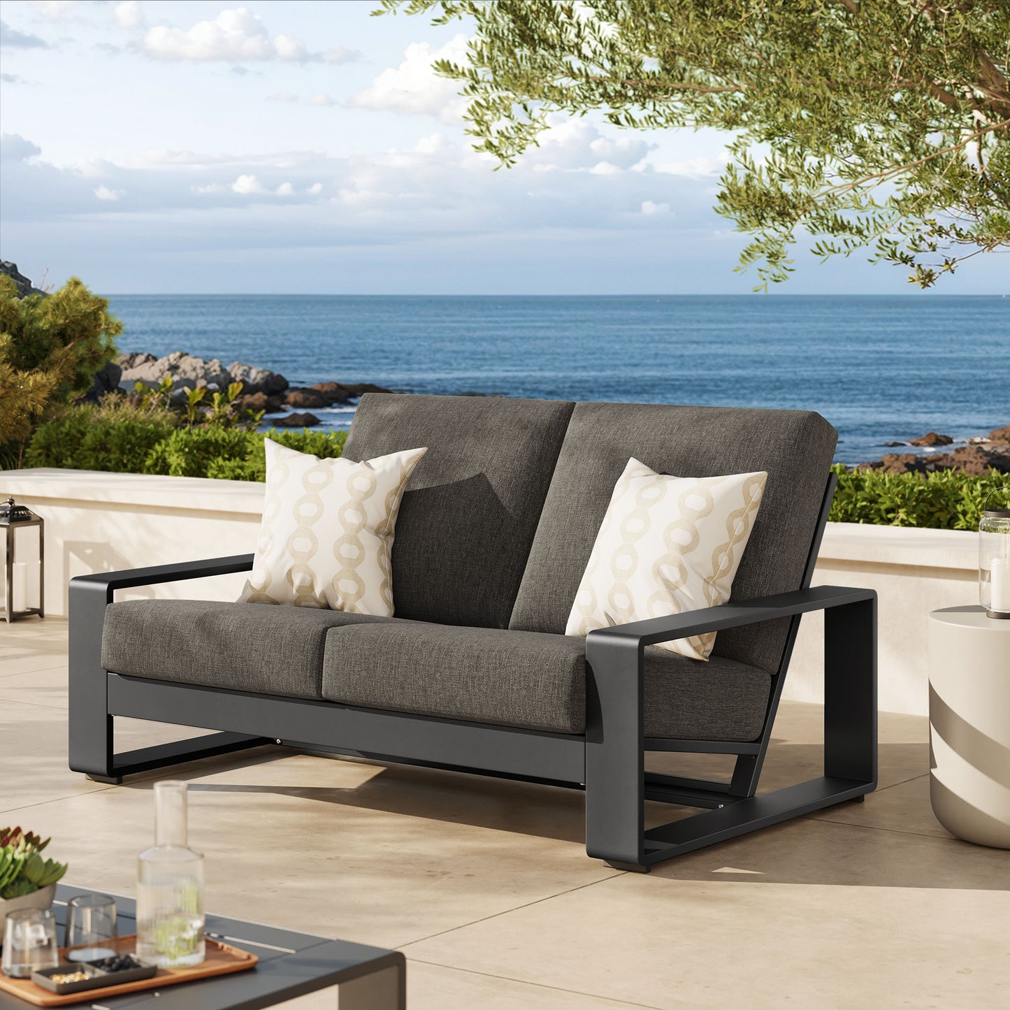 Lirienne Outdoor Patio Aluminum Loveseat Collection