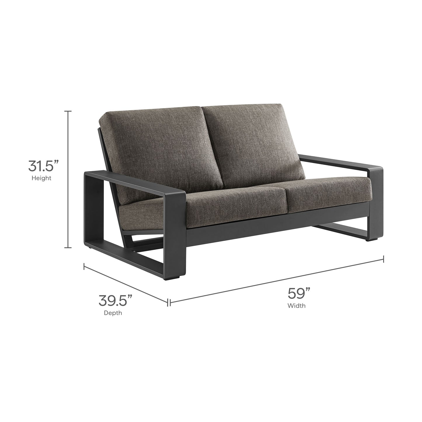Lirienne Outdoor Patio Aluminum Loveseat Collection