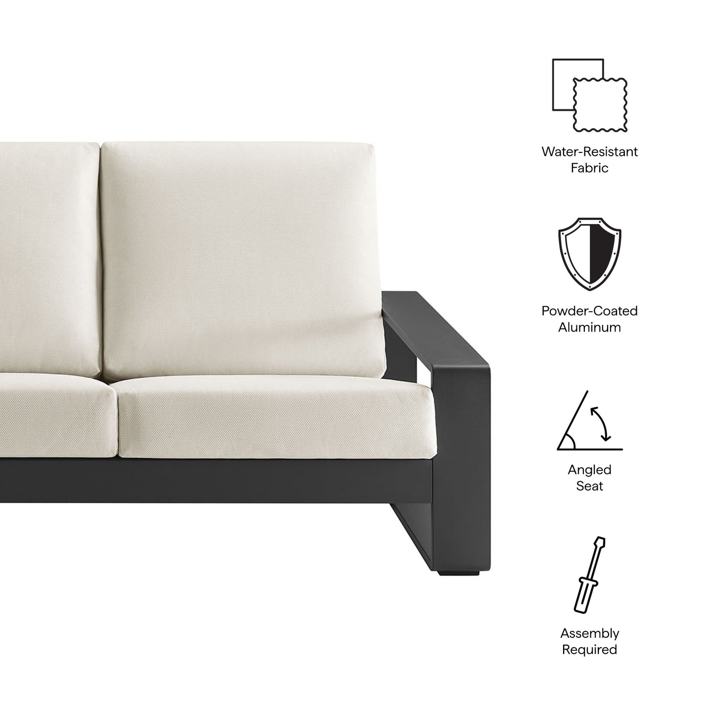 Lirienne Outdoor Patio Modern Aluminum Sofa by Modway EEI-7302 Collection