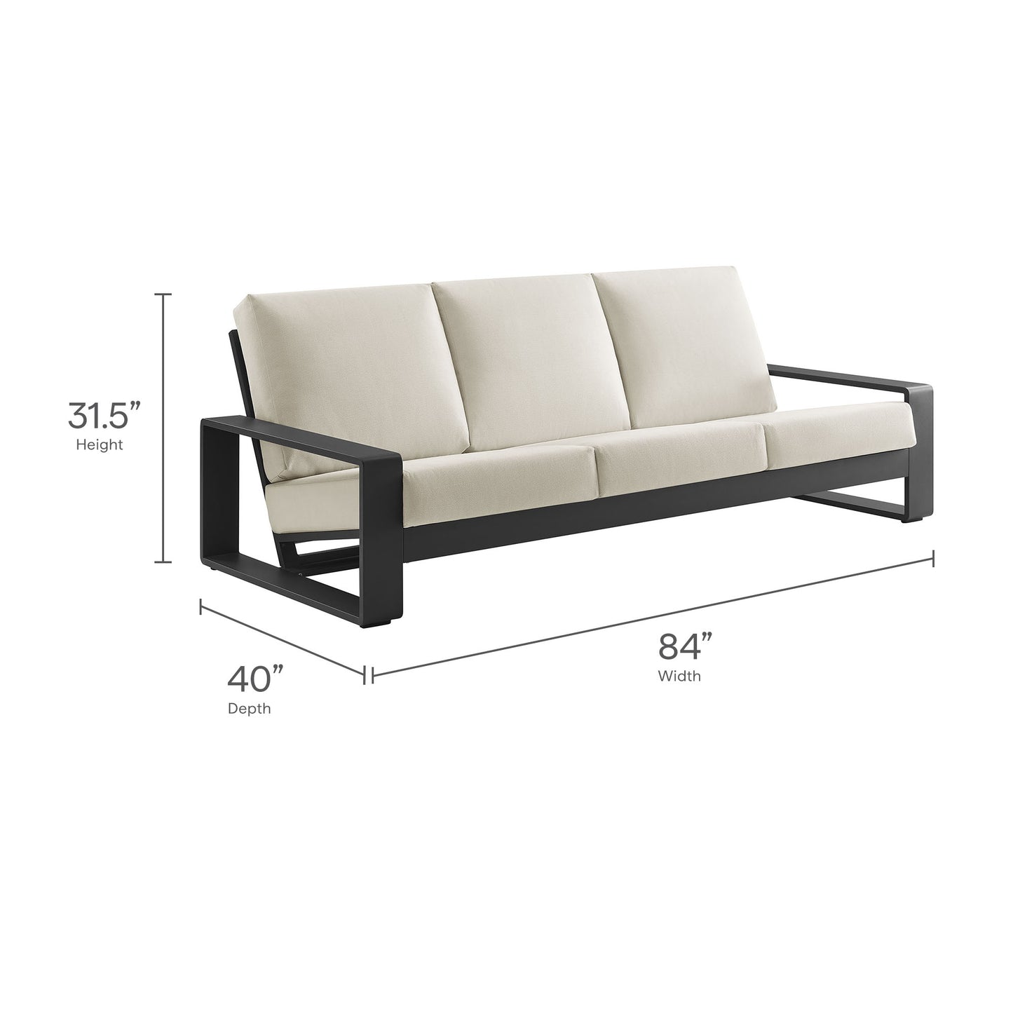 Lirienne Outdoor Patio Modern Aluminum Sofa by Modway EEI-7302 Collection