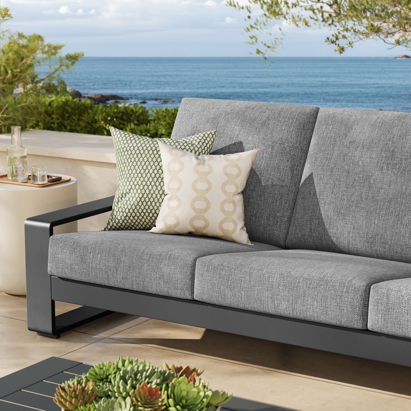 Lirienne Outdoor Patio Modern Aluminum Sofa by Modway EEI-7302 Collection