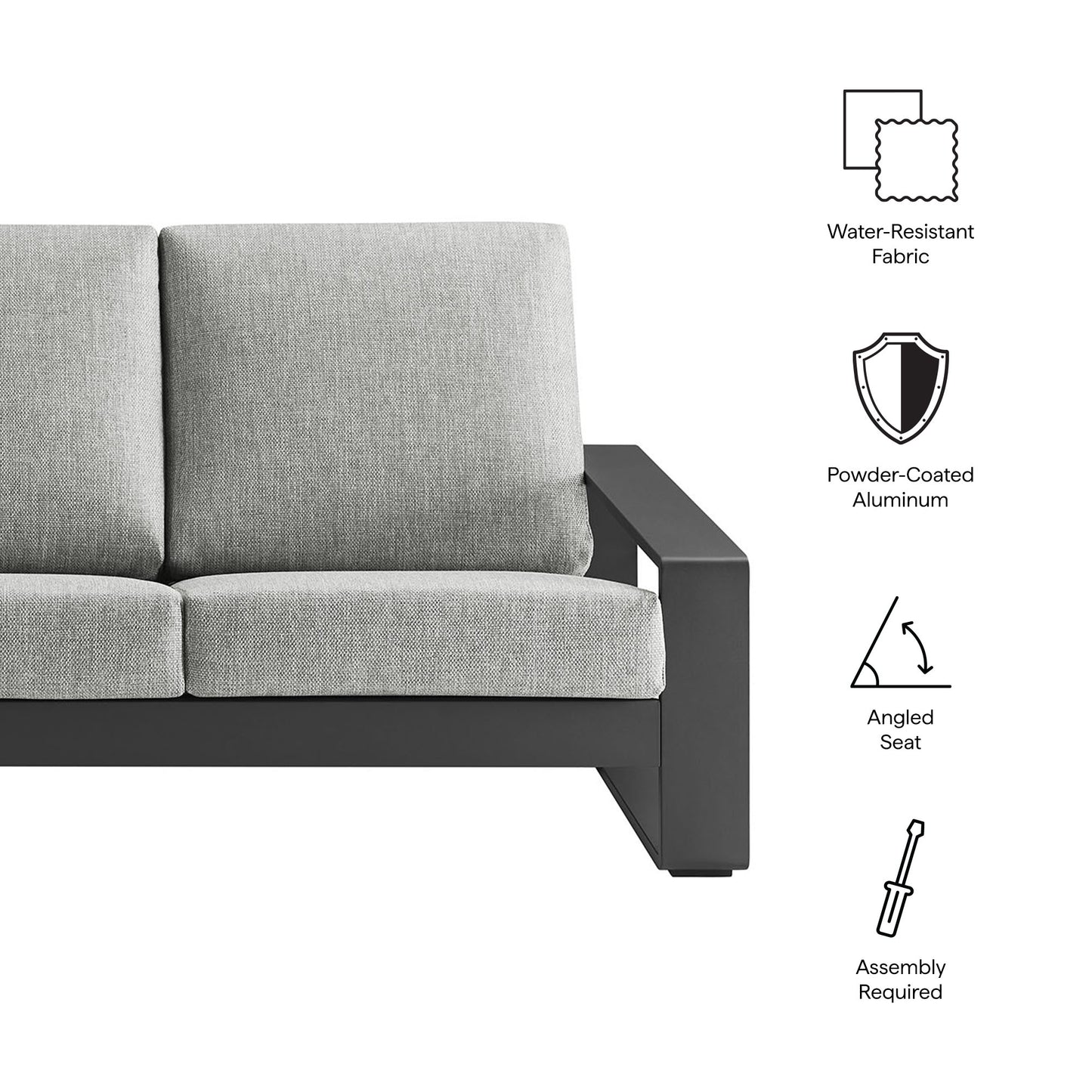 Lirienne Outdoor Patio Modern Aluminum Sofa by Modway EEI-7302 Collection