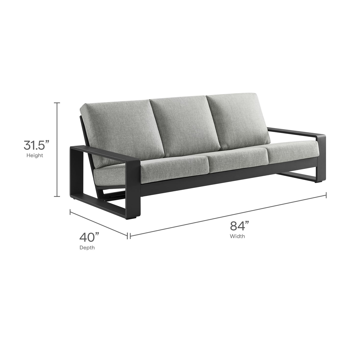 Lirienne Outdoor Patio Modern Aluminum Sofa by Modway EEI-7302 Collection