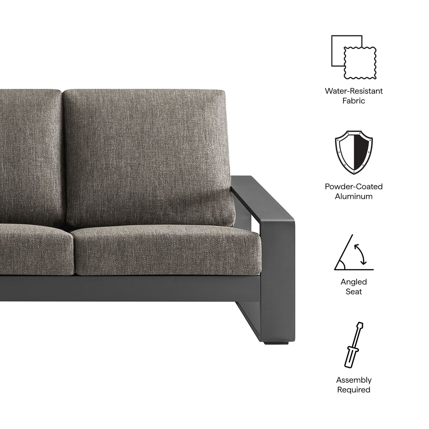 Lirienne Outdoor Patio Modern Aluminum Sofa by Modway EEI-7302 Collection