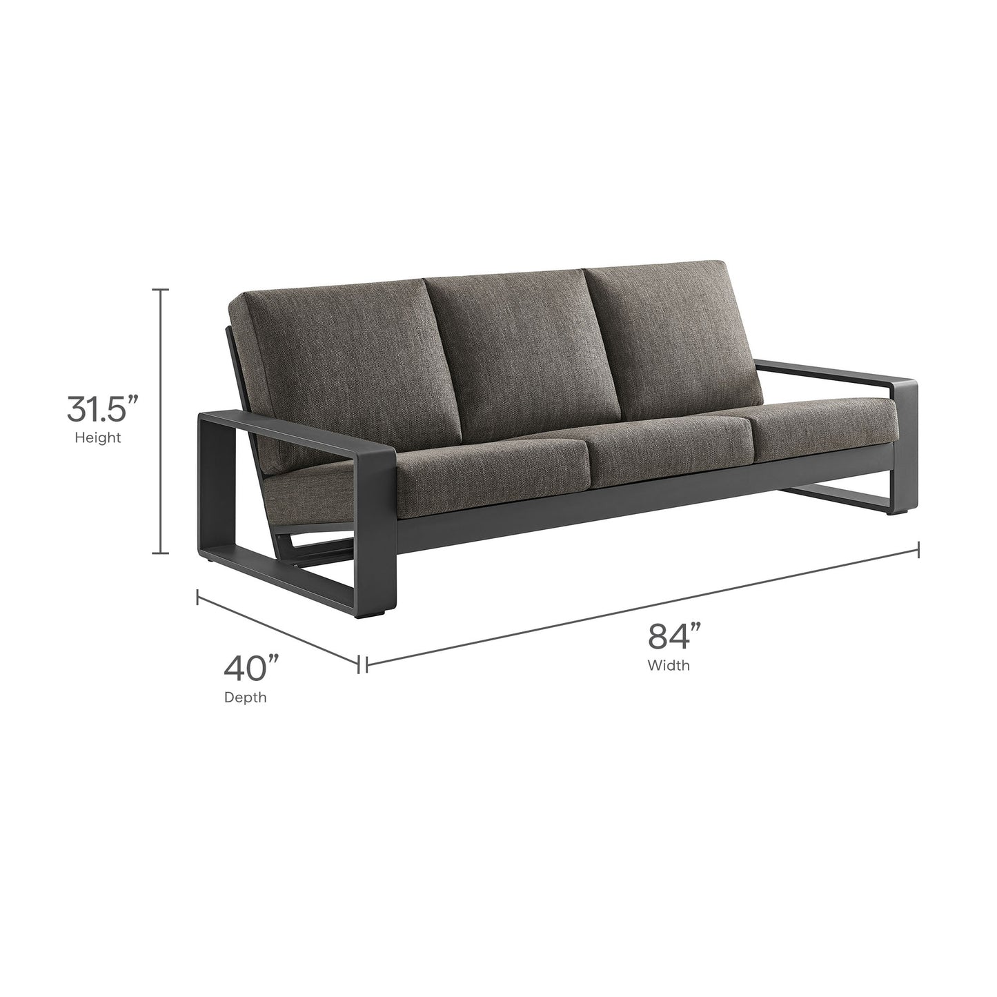 Lirienne 2-Piece Outdoor Patio Aluminum Furniture Set by Modway EEI-7307-SMO-GRY