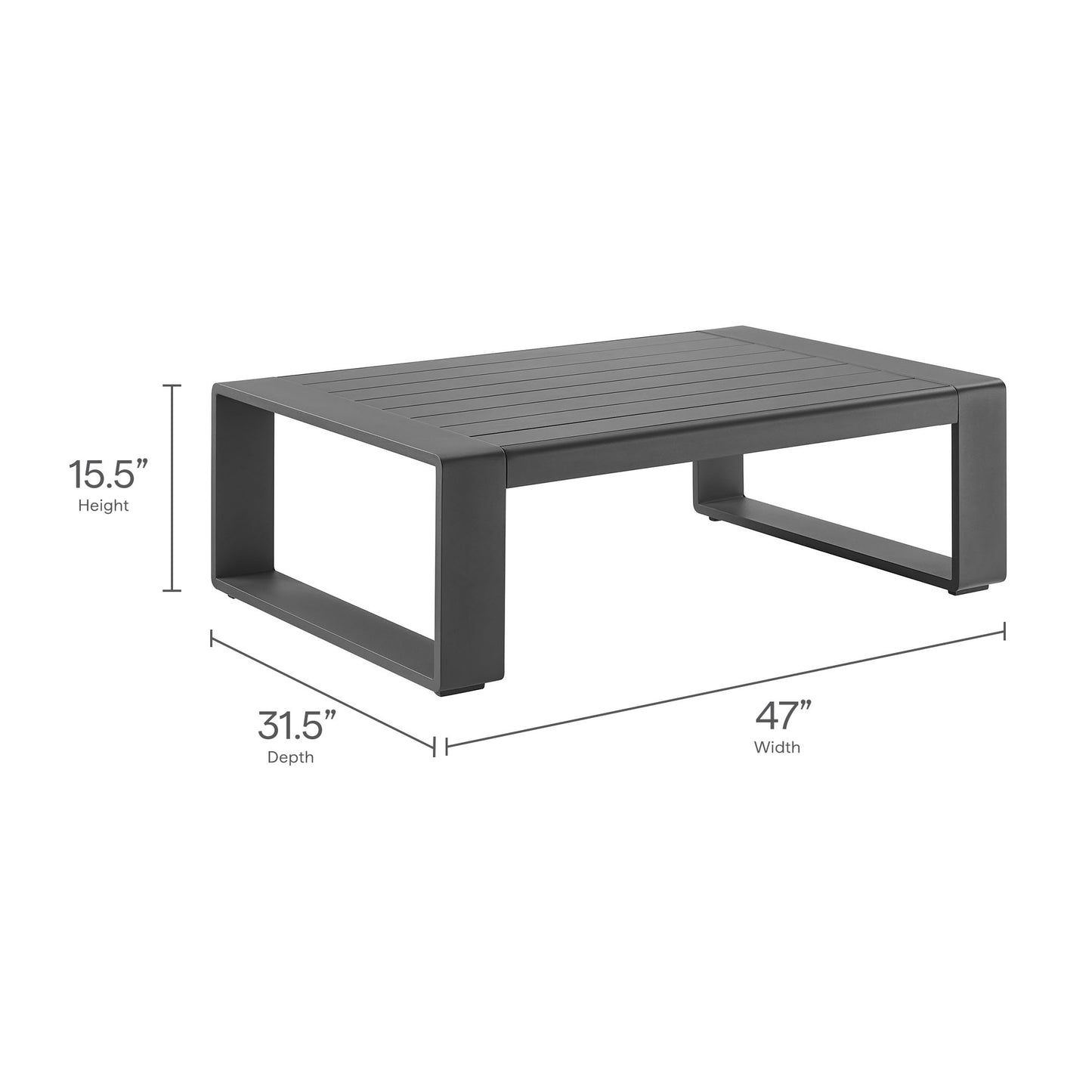 Lirienne 2-Piece Outdoor Patio Aluminum Furniture Set by Modway EEI-7307-SMO-GRY