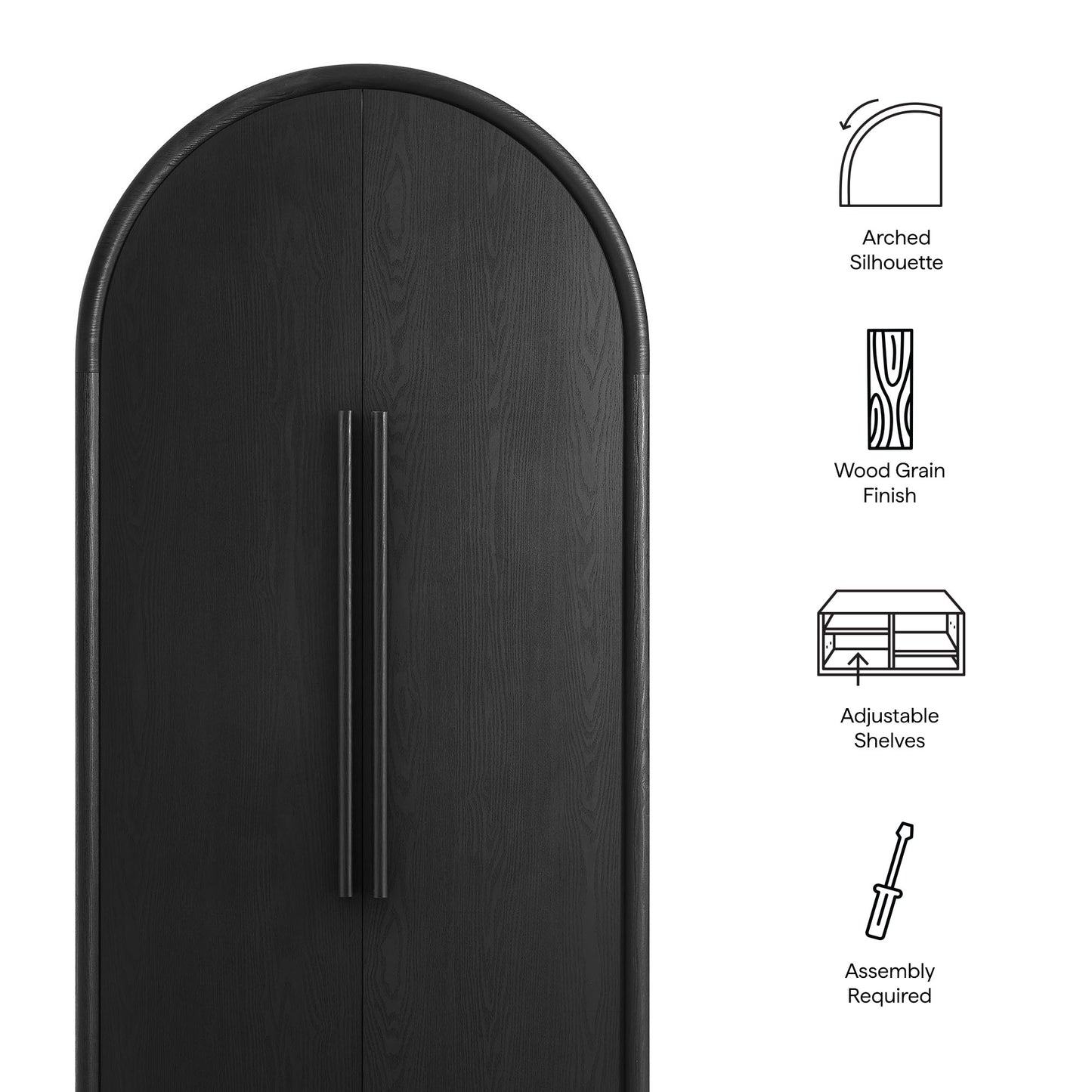 Bellamy Tall Arched Storage Cabinet by Modway EEI-7313-BLK