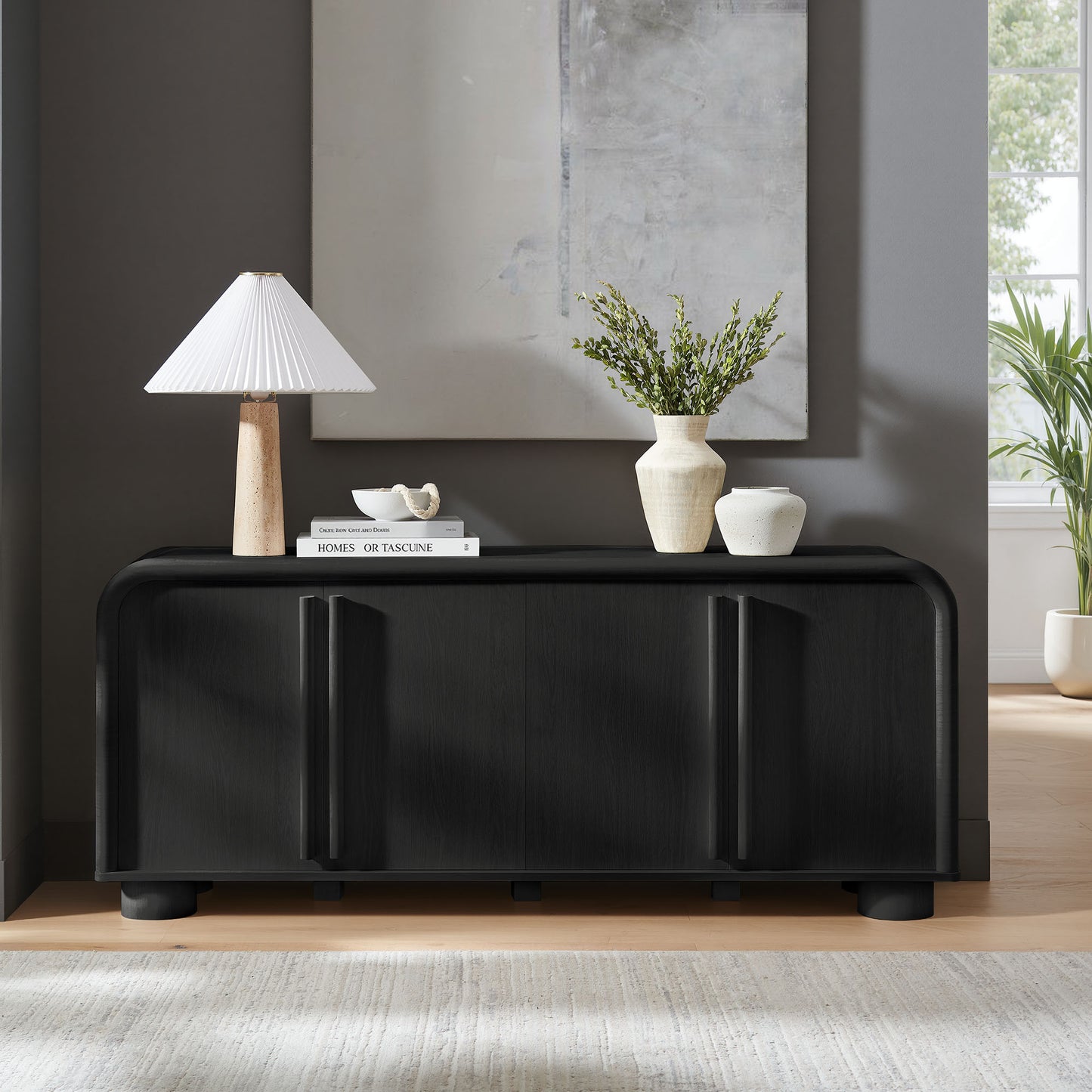 Bellamy Curved 4-Door Sideboard Cabinet by Modway EEI-7315-BLK