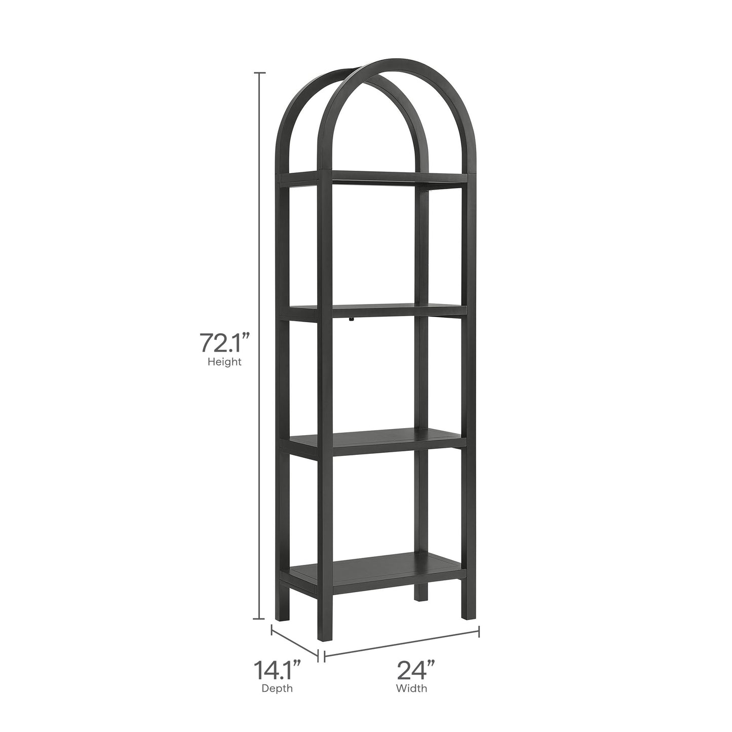 Vexley 72 Inch Tall Narrow Arched Bookshelf by Modway EEI-7316 - Space-Saving Accent