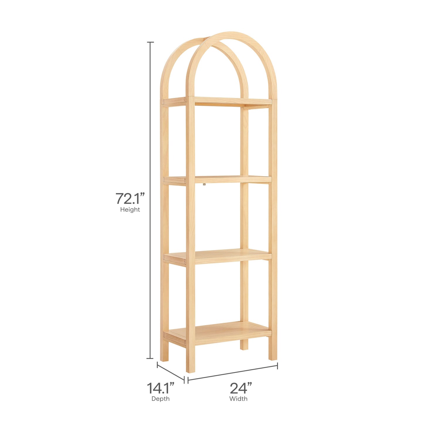Vexley 72 Inch Tall Narrow Arched Bookshelf by Modway EEI-7316 - Space-Saving Accent