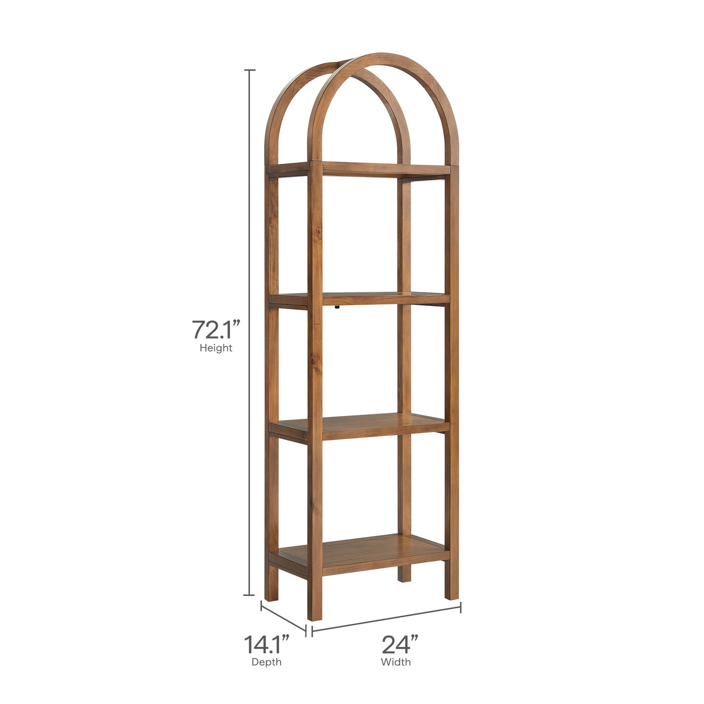 Vexley 72 Inch Tall Narrow Arched Bookshelf by Modway EEI-7316 - Space-Saving Accent