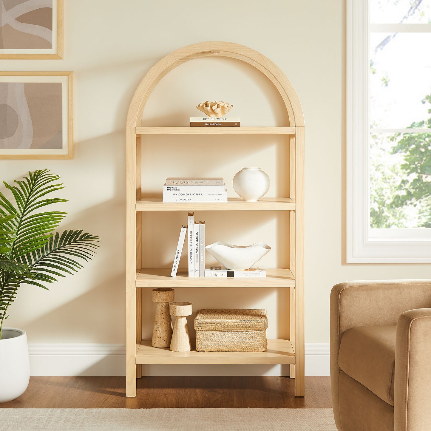 Vexley 60 Inch Arched Bookshelf by Modway EEI-7317 - Classic Arched Bookcase