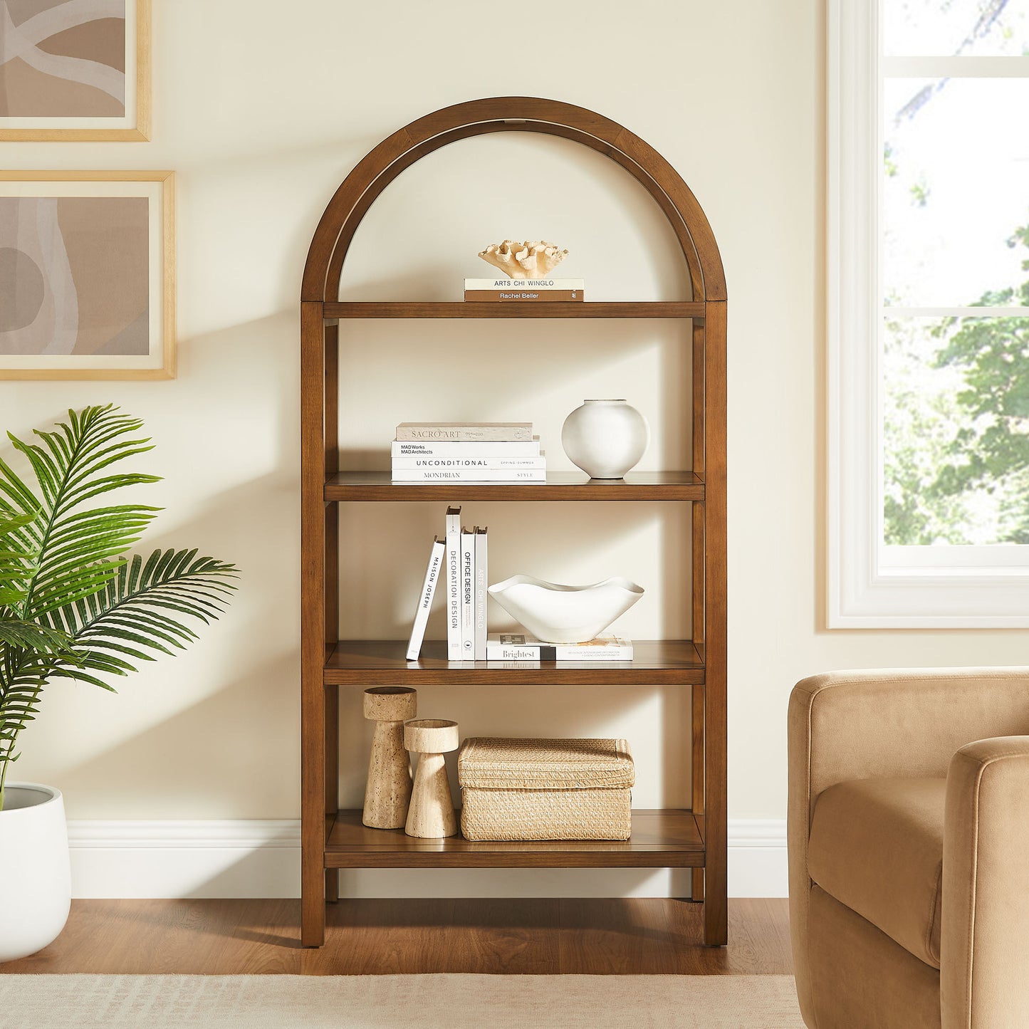 Vexley 60 Inch Arched Bookshelf by Modway EEI-7317 - Classic Arched Bookcase