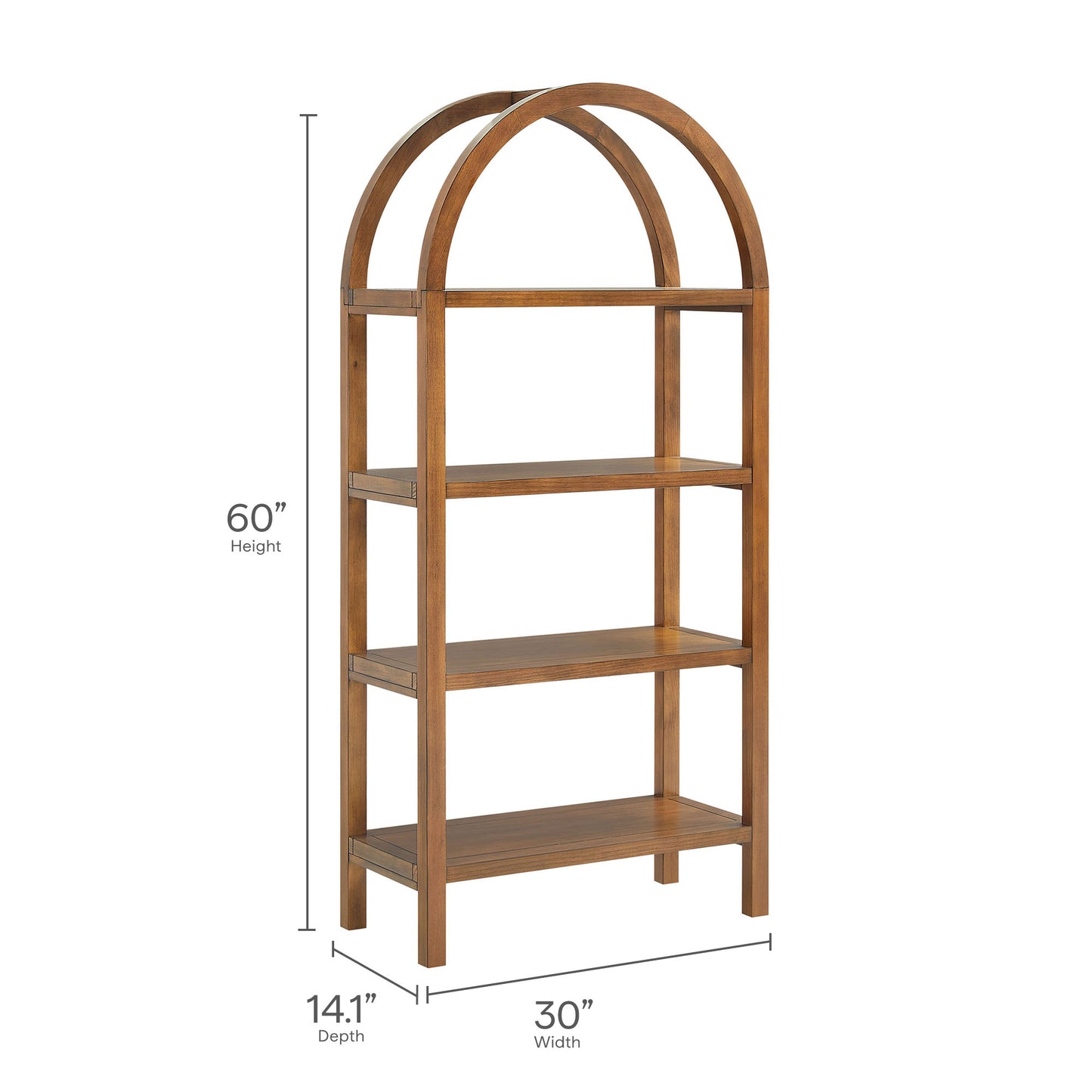 Vexley 60 Inch Arched Bookshelf by Modway EEI-7317 - Classic Arched Bookcase