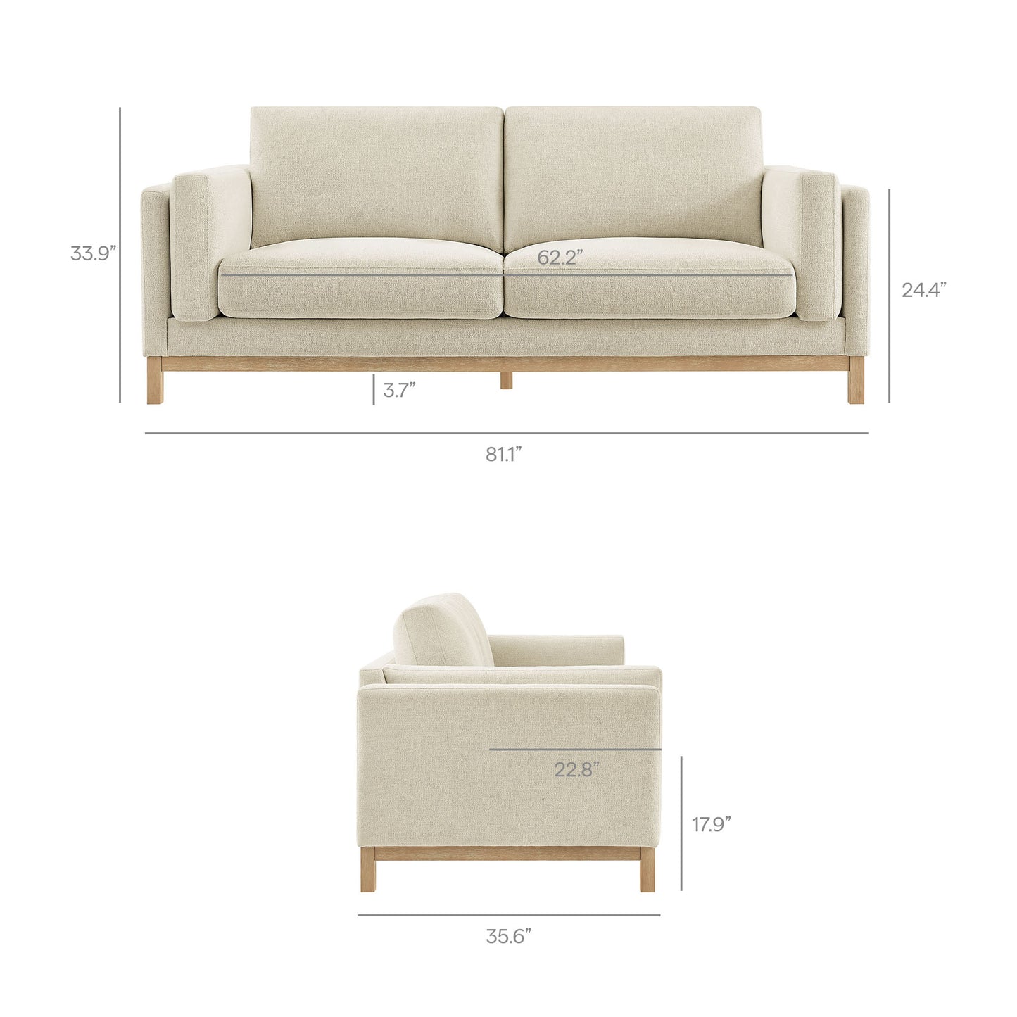 Roscoe Fabric Sofa by Modway EEI-7327 - Contemporary Sofa Collection and Seating