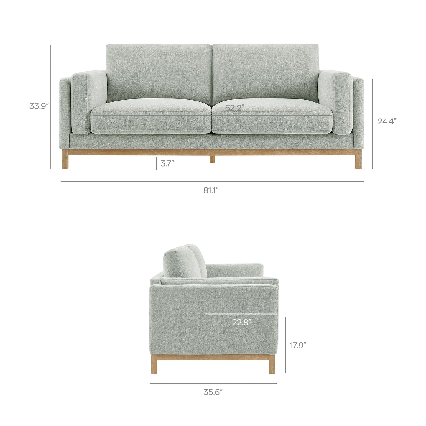 Roscoe Fabric Sofa by Modway EEI-7327 - Contemporary Sofa Collection and Seating