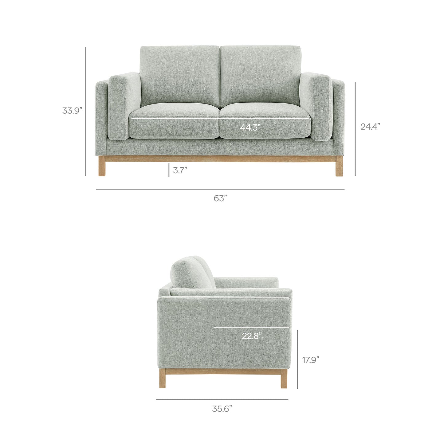 Roscoe 63 inch Fabric Loveseat by Modway EEI-7328-MST
