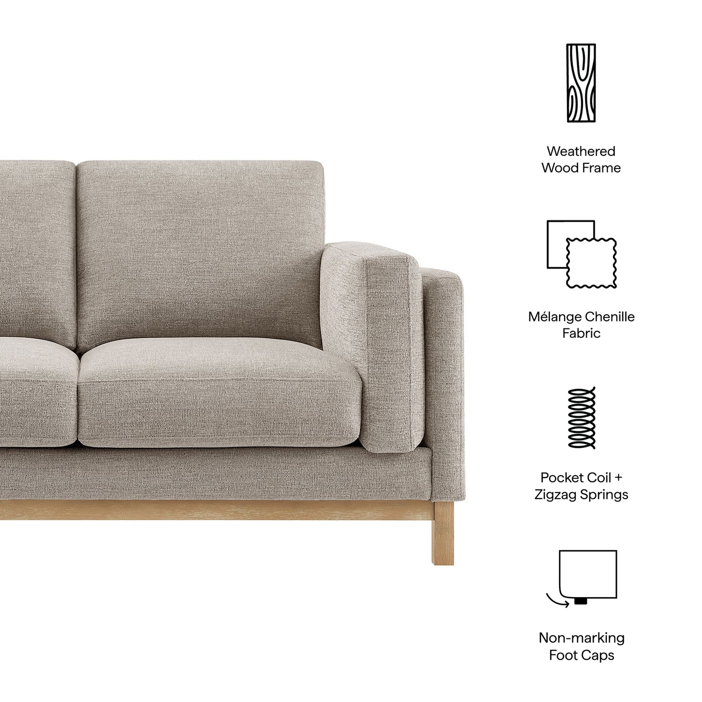 Roscoe 63 inch Fabric Loveseat by Modway EEI-7328-PEW