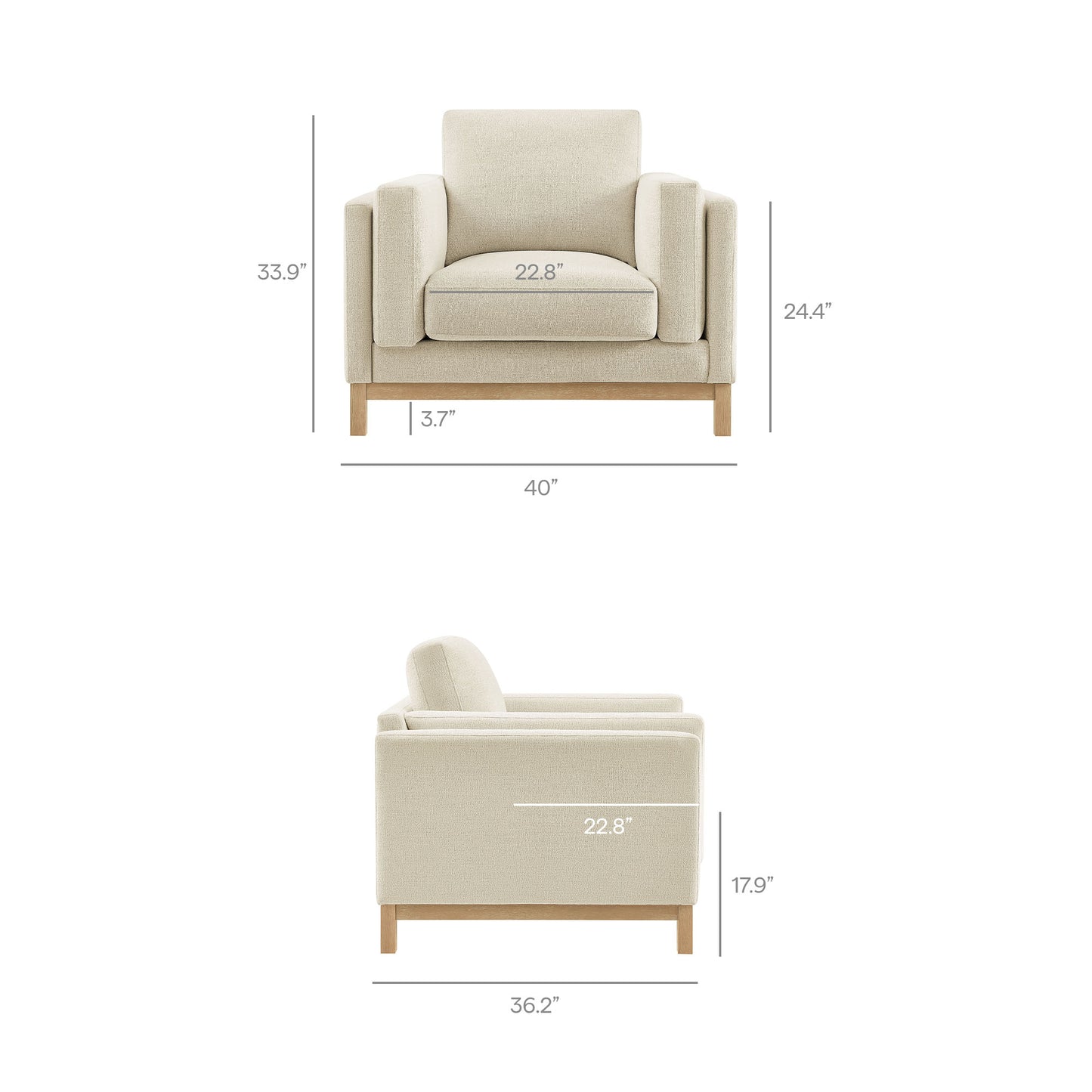 Roscoe Fabric Armchair by Modway EEI-7329-IVO