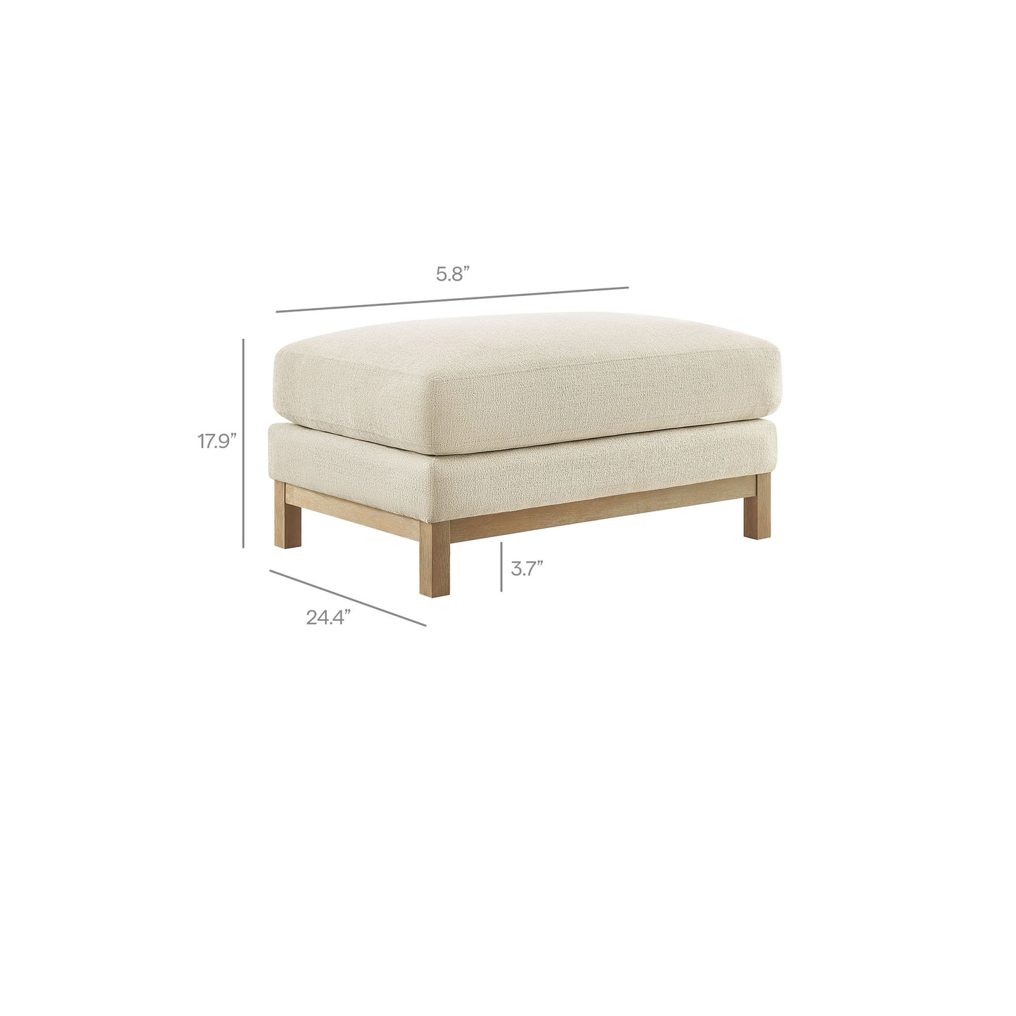 Roscoe Fabric Ottoman by Modway EEI-7330 — Upholstered Fabric Accent Ottoman