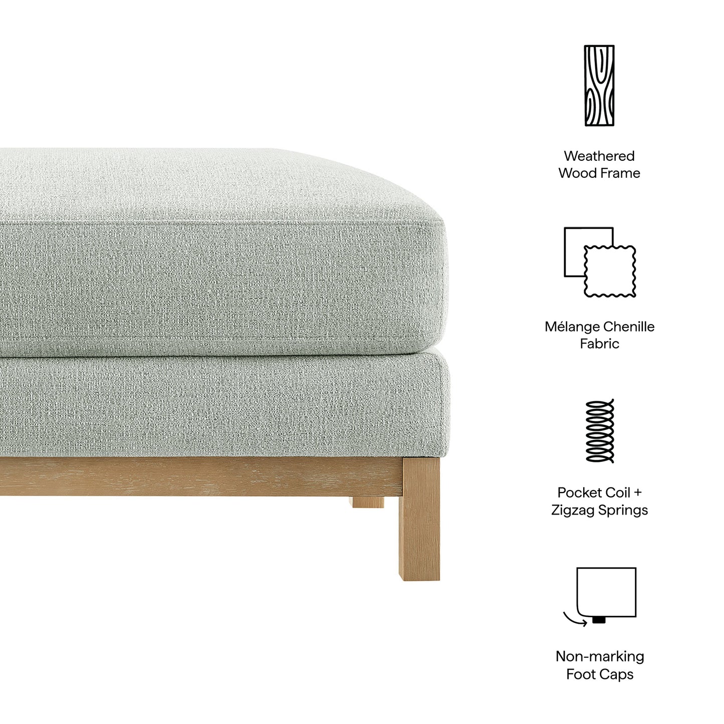 Roscoe Fabric Ottoman by Modway EEI-7330-MST