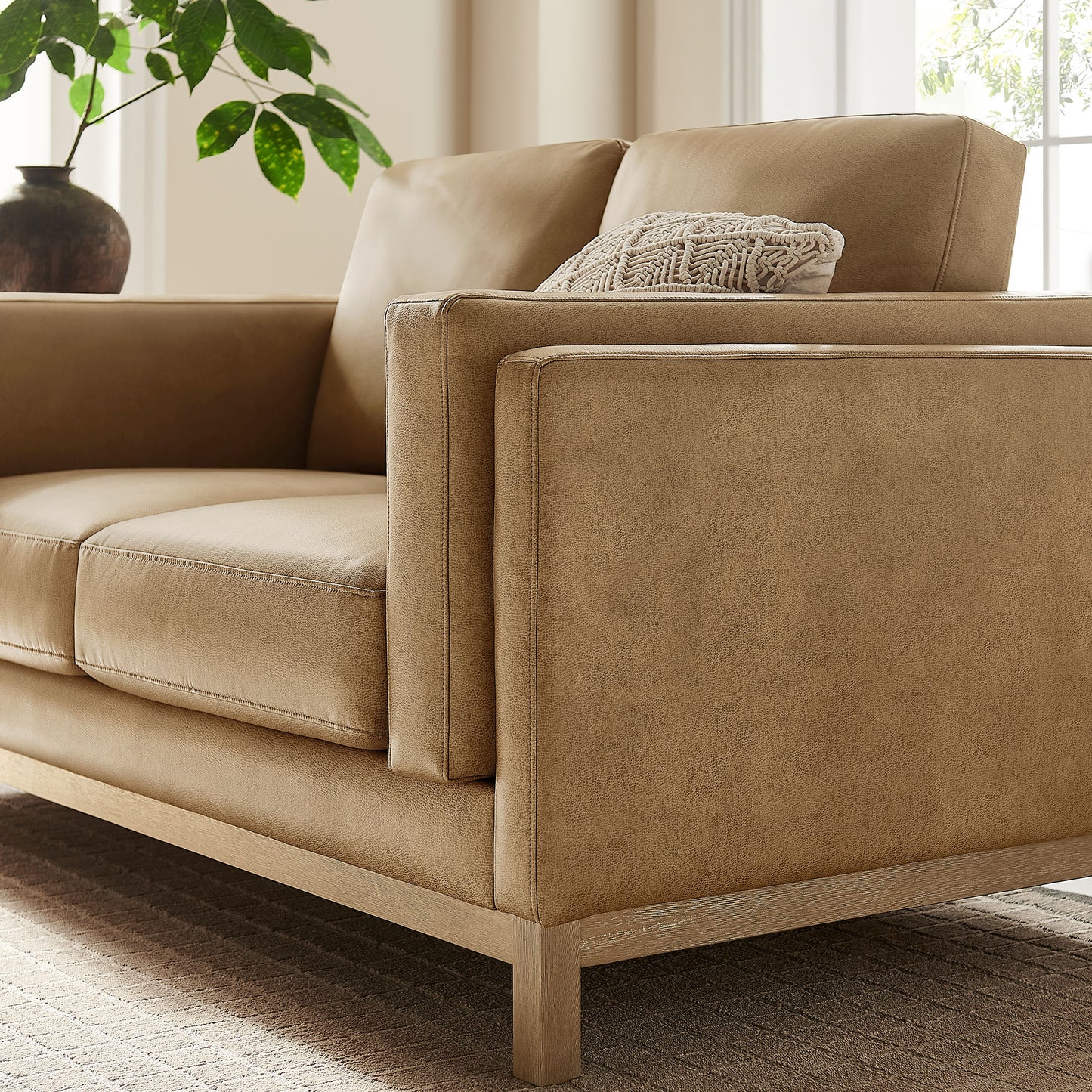 Roscoe 63 inch Vegan Leather Loveseat by Modway - Contemporary Compact Seating