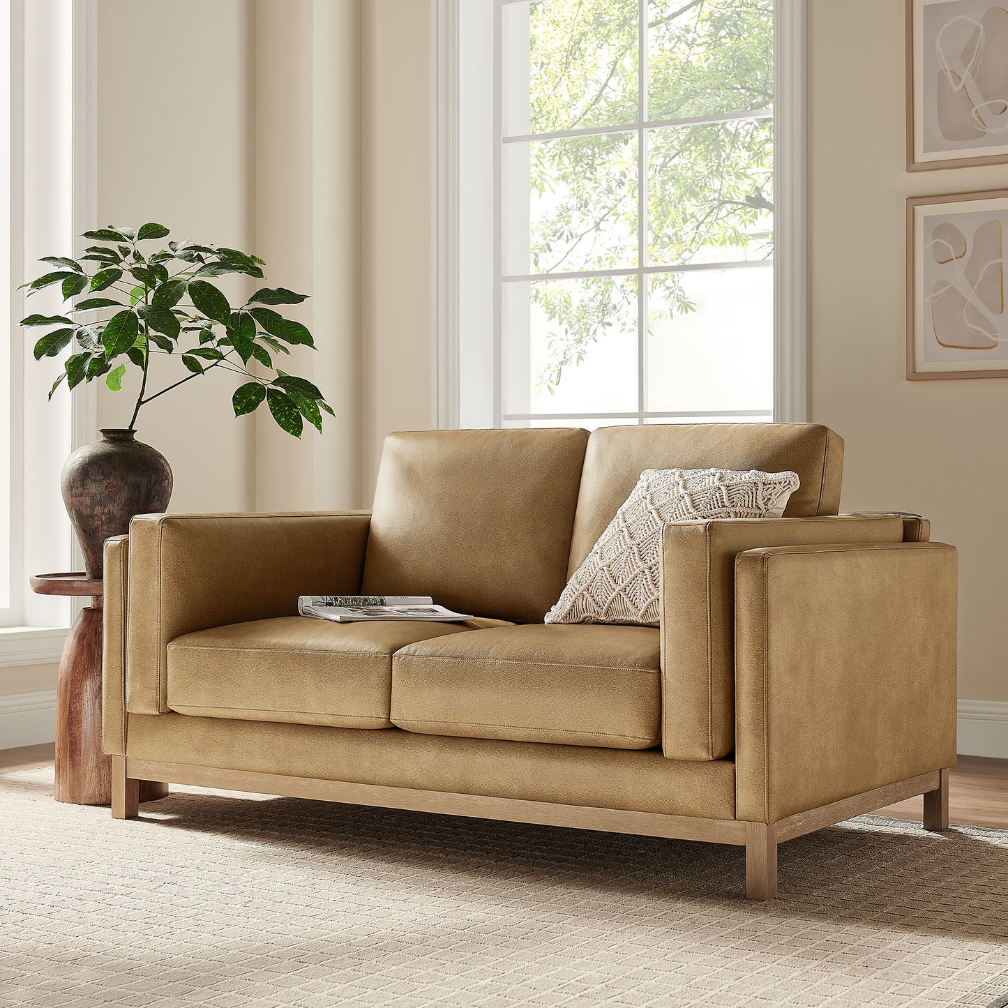 Roscoe 63 inch Vegan Leather Loveseat by Modway - Contemporary Compact Seating