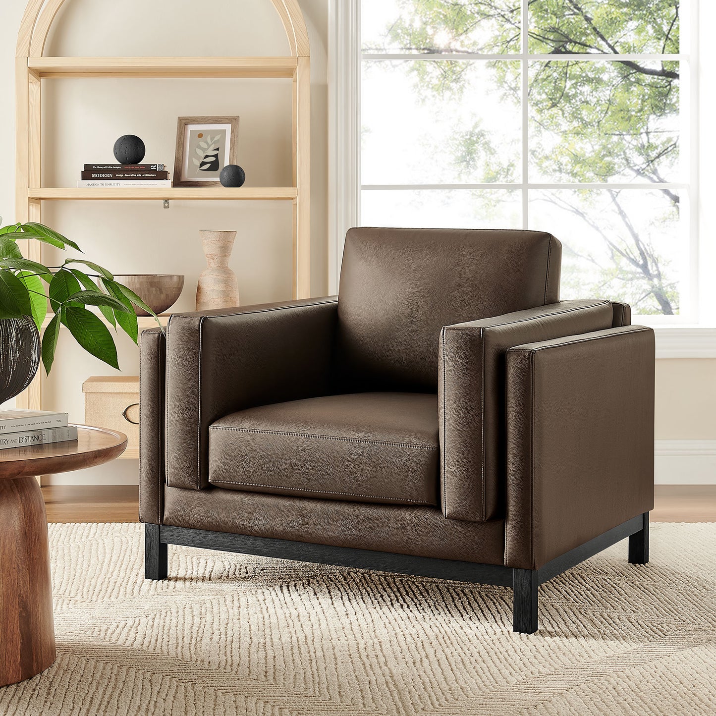 Roscoe Vegan Leather Armchair by Modway EEI-7337 Modern Upholstered Accent Chair