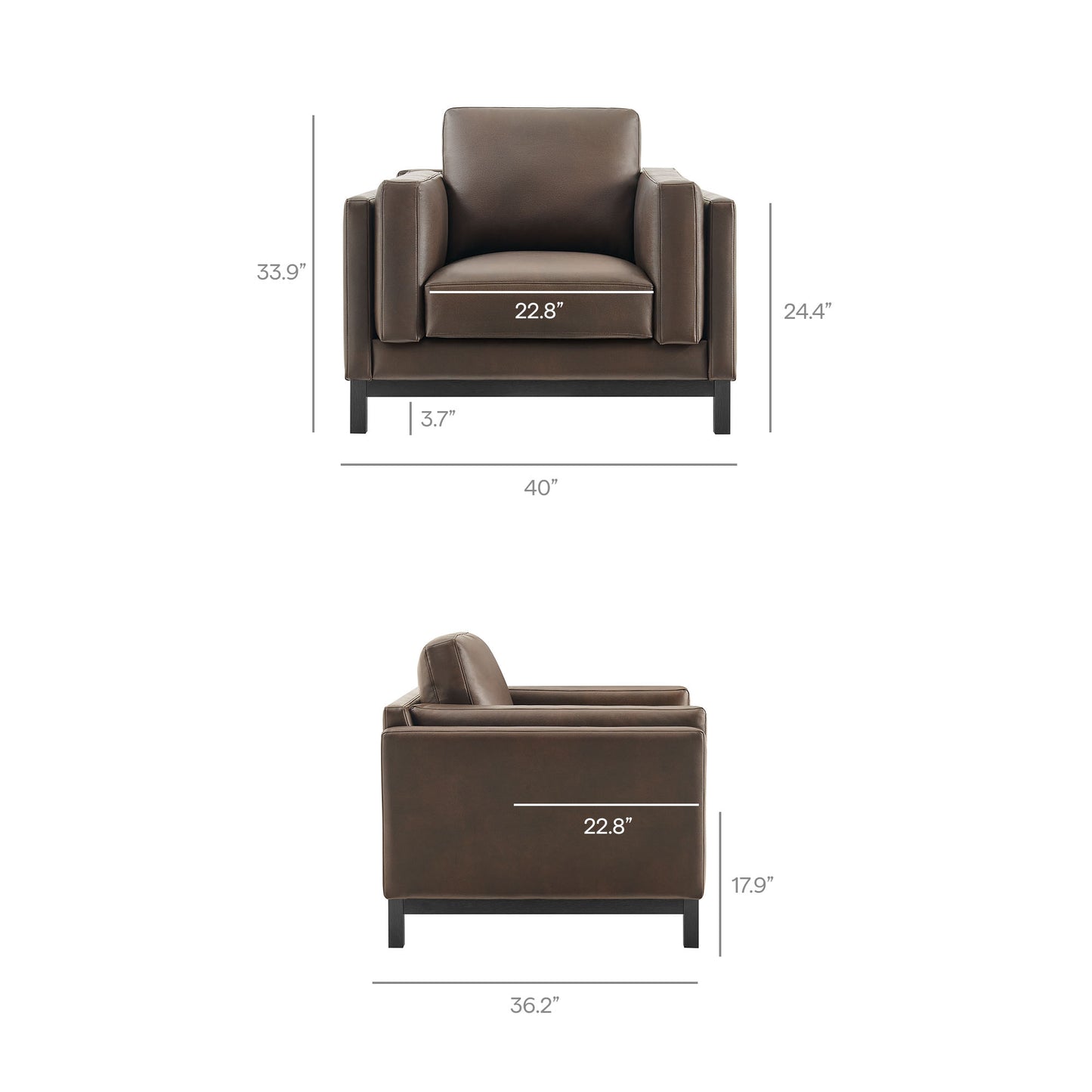 Roscoe Vegan Leather Armchair by Modway EEI-7337 Modern Upholstered Accent Chair