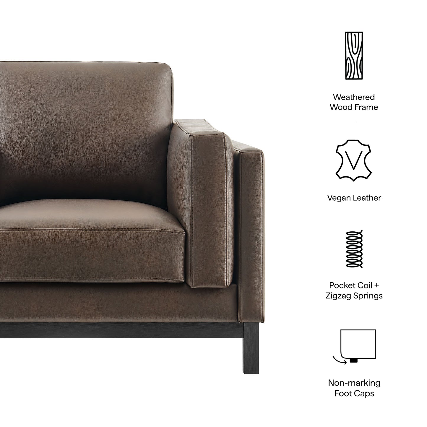 Roscoe Vegan Leather Armchair by Modway EEI-7337 Modern Upholstered Accent Chair