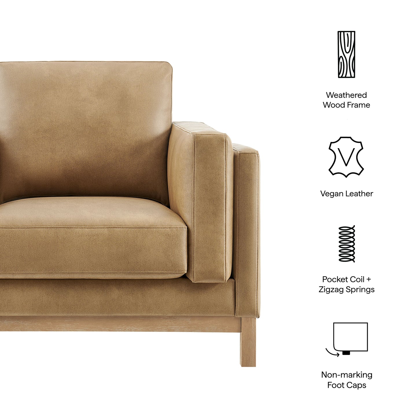 Roscoe Vegan Leather Armchair by Modway EEI-7337 Modern Upholstered Accent Chair