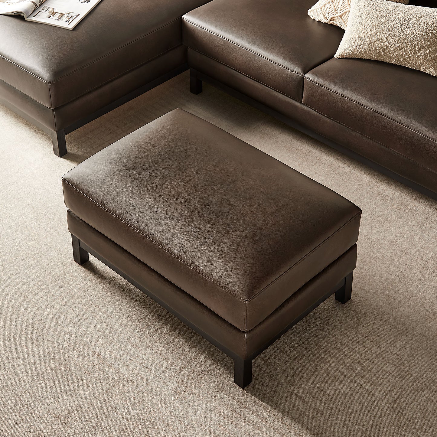 Roscoe Vegan Leather Ottoman by Modway EEI-7338 Contemporary Tufted Accent Seat