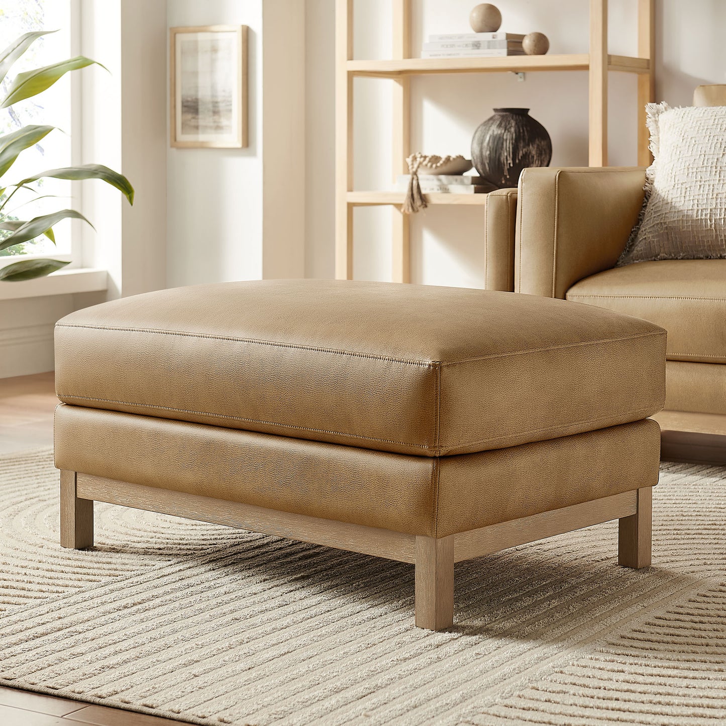 Roscoe Vegan Leather Ottoman by Modway EEI-7338 Contemporary Tufted Accent Seat