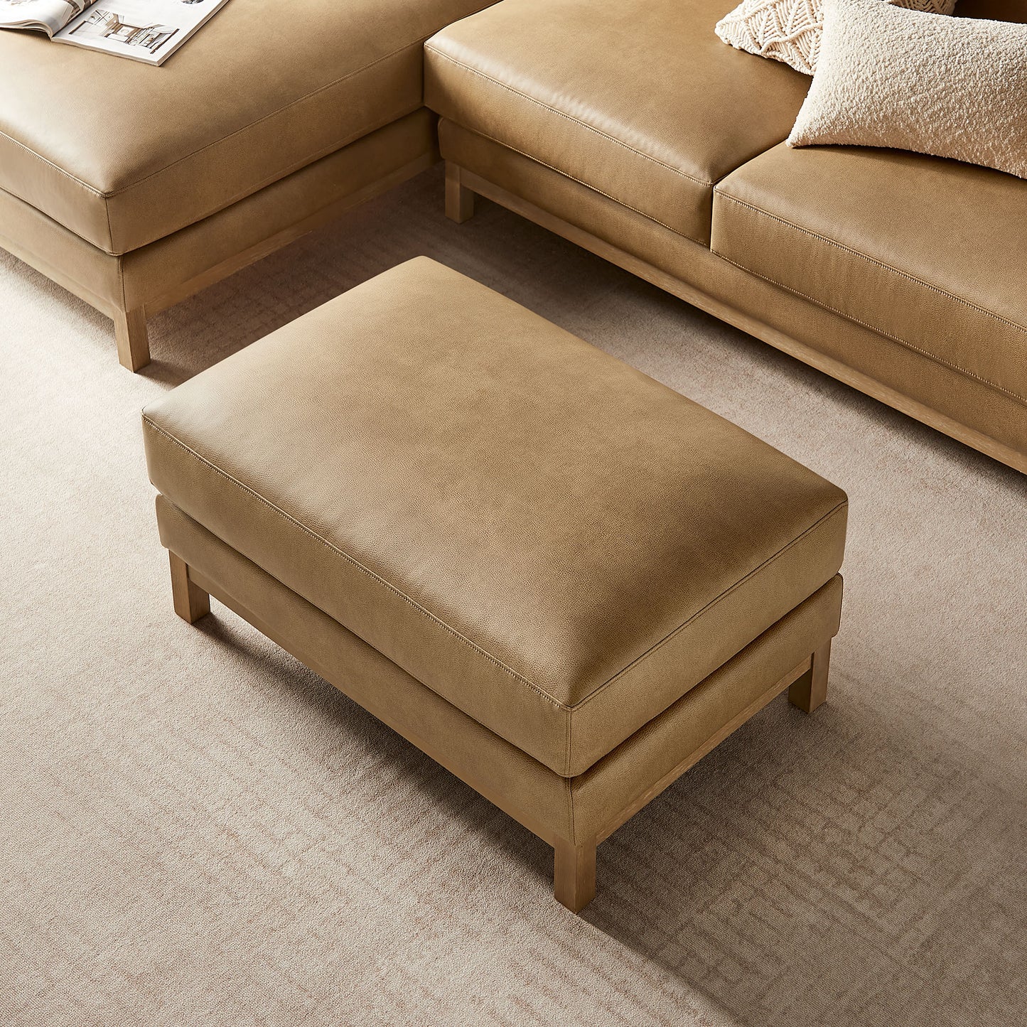 Roscoe Vegan Leather Ottoman by Modway EEI-7338 Contemporary Tufted Accent Seat