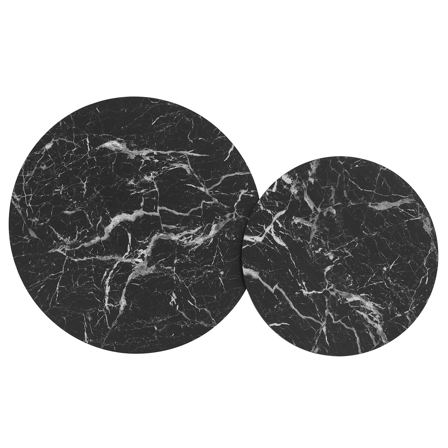Fortitude Round Faux Marble Top Nesting Coffee Table Set by Modway EEI-7345-WAL-BLK
