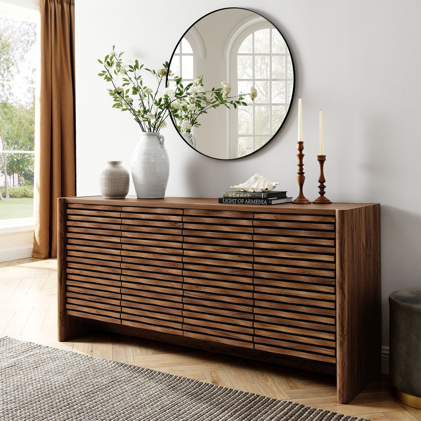 Emric Wave 66" 4-Door Sideboard by Modway EEI-7346-WAL