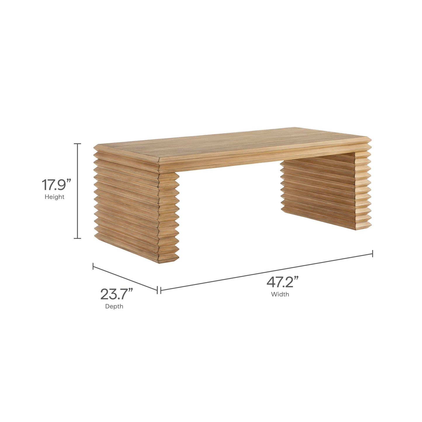 Canto Rectangular Stacked Design Coffee Table by Modway EEI-7348-WOA