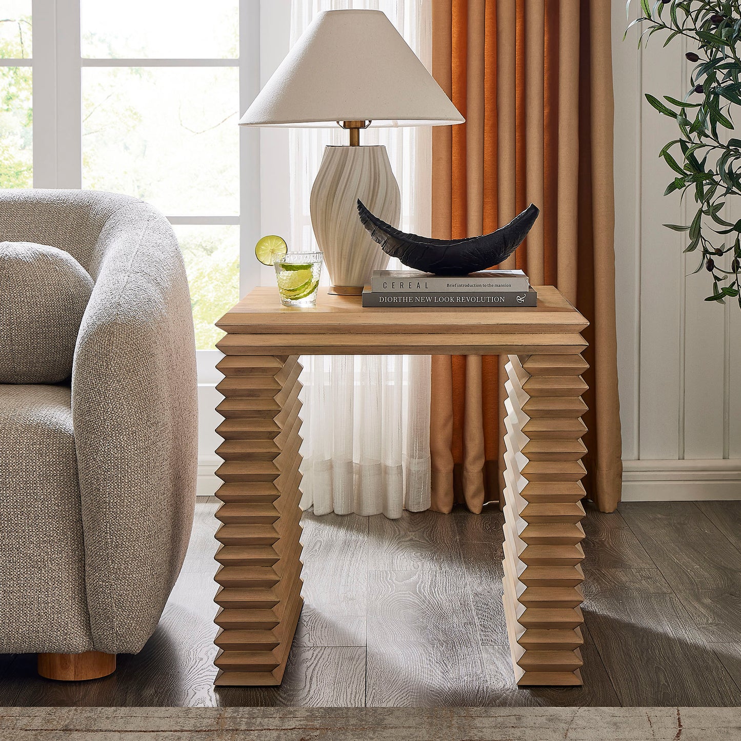Canto Square 24" Stacked Design End Table by Modway EEI-7349-WOA