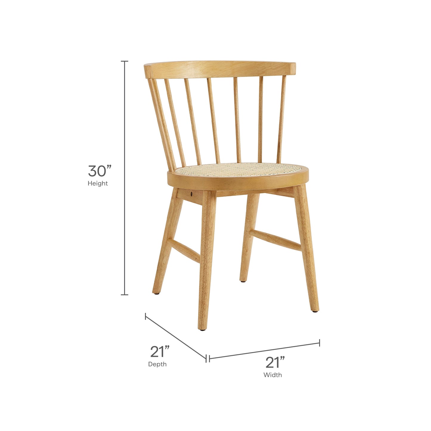 Lykke Curved Spindle Back Modern Dining Chairs Set of Two by Modway EEI-7350