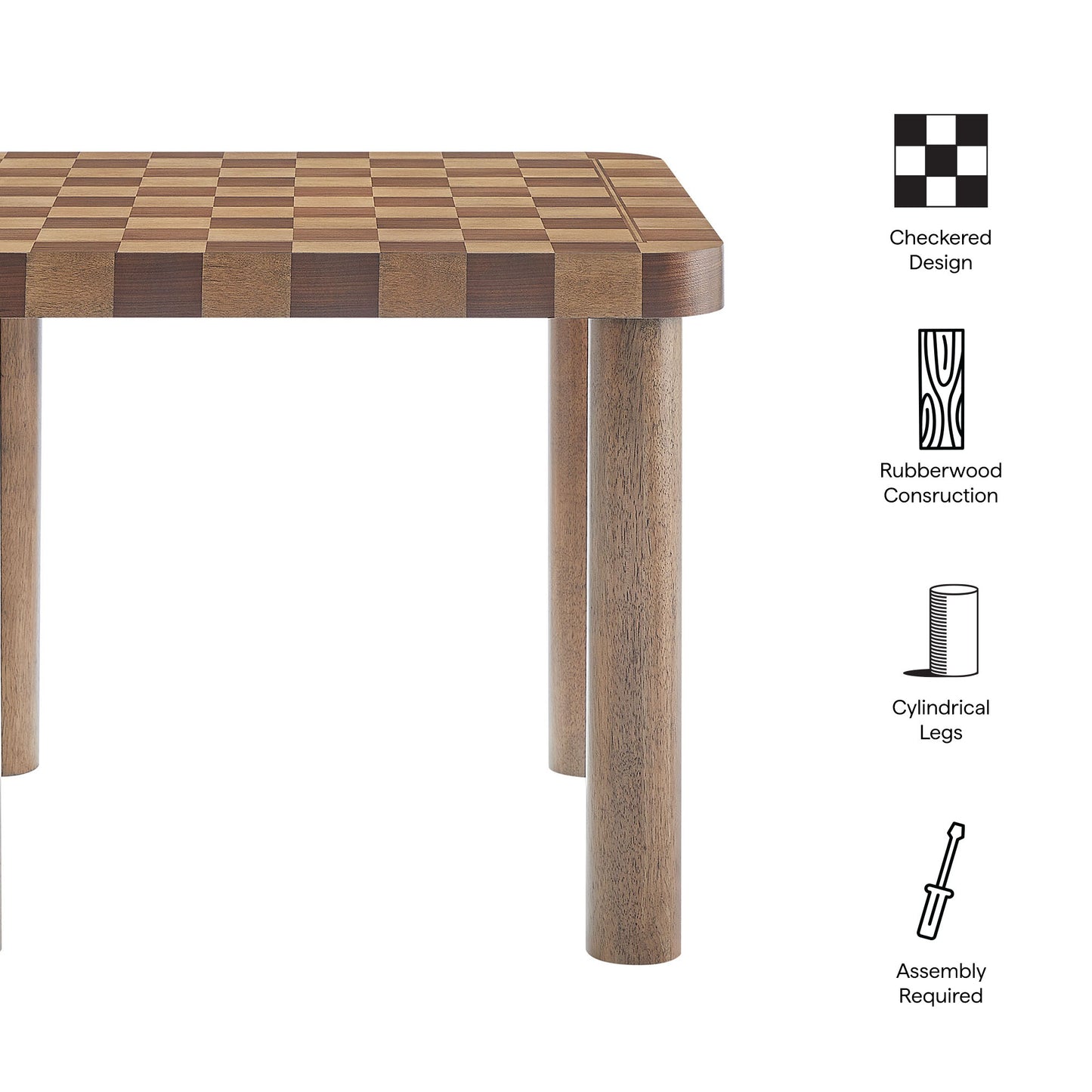 Oscar 36 Inch Square Checkered Dining Table by Modway EEI-7351 - Mid-Century Modern