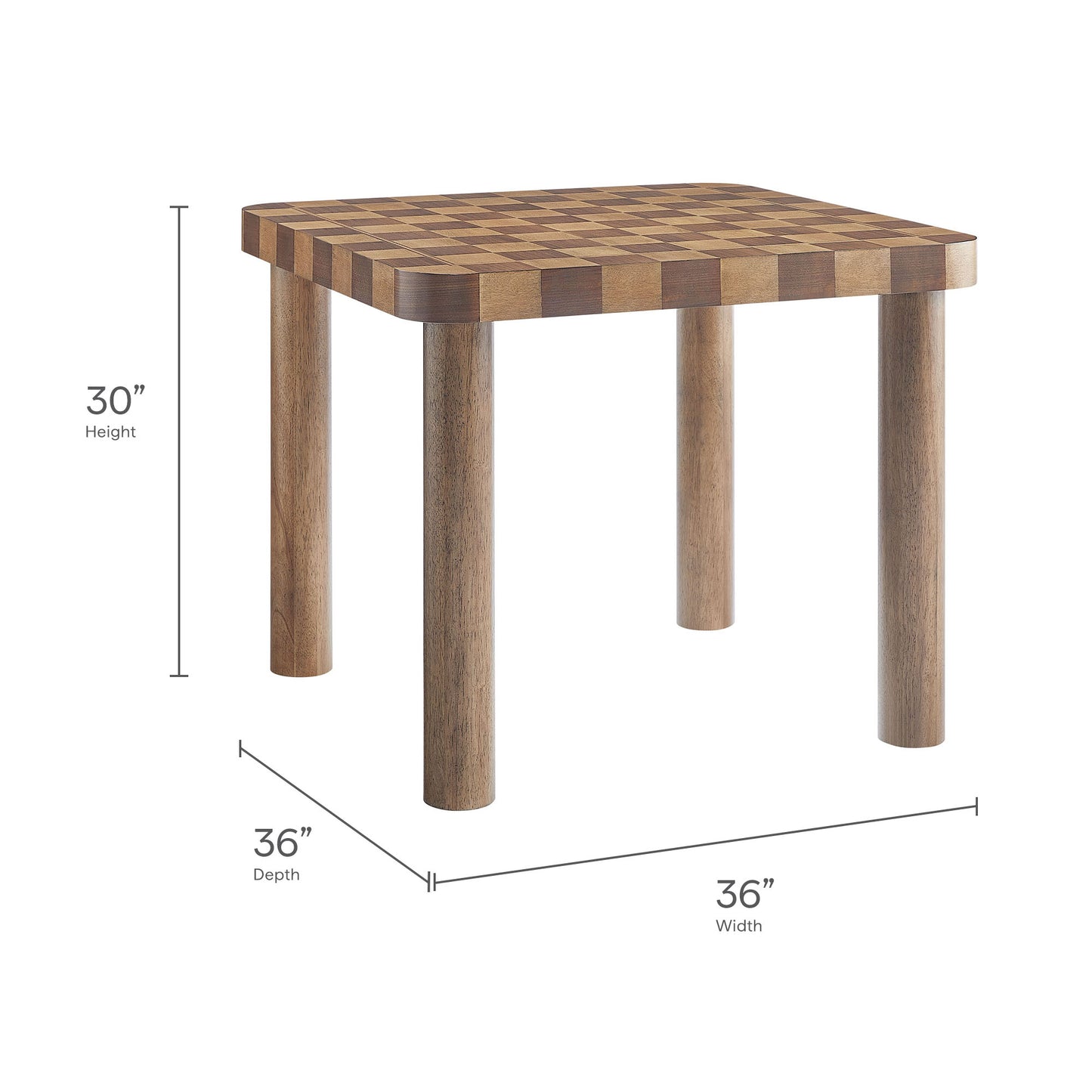 Oscar 36 Inch Square Checkered Dining Table by Modway EEI-7351 - Mid-Century Modern