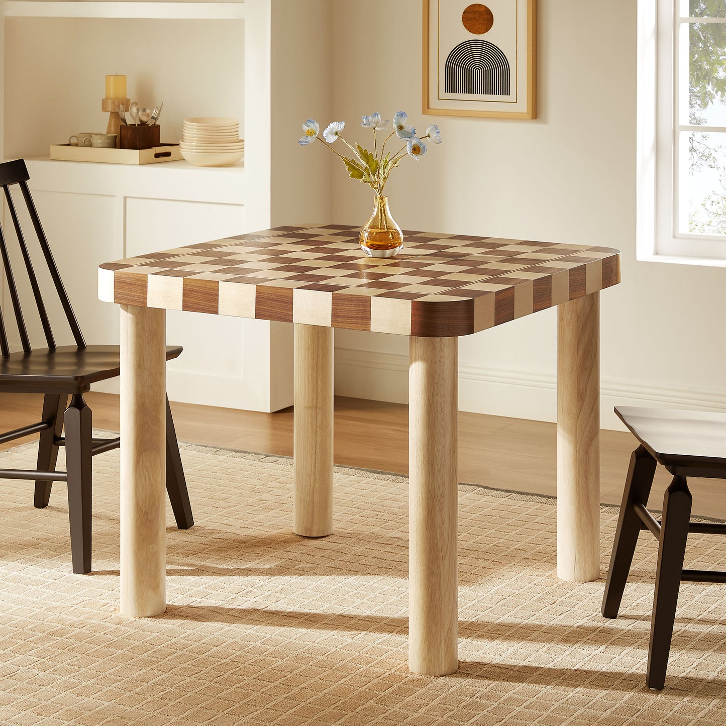 Oscar 36 Inch Square Checkered Dining Table by Modway EEI-7351 - Mid-Century Modern